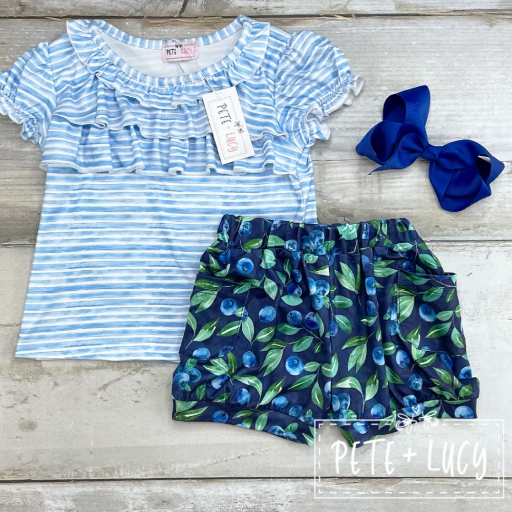 Blueberry Farm Shorts Set